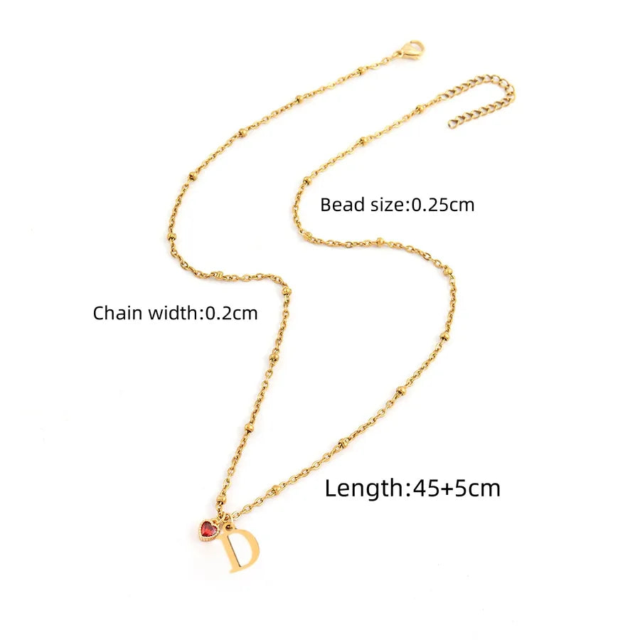 Wholesale Jewelry Elegant Simple Style Classic Style Letter Heart Shape 201 Stainless Steel 304 Stainless Steel Artificial Crystal Artificial Crystal Inlay Cross Bead Necklace Pendant Necklace