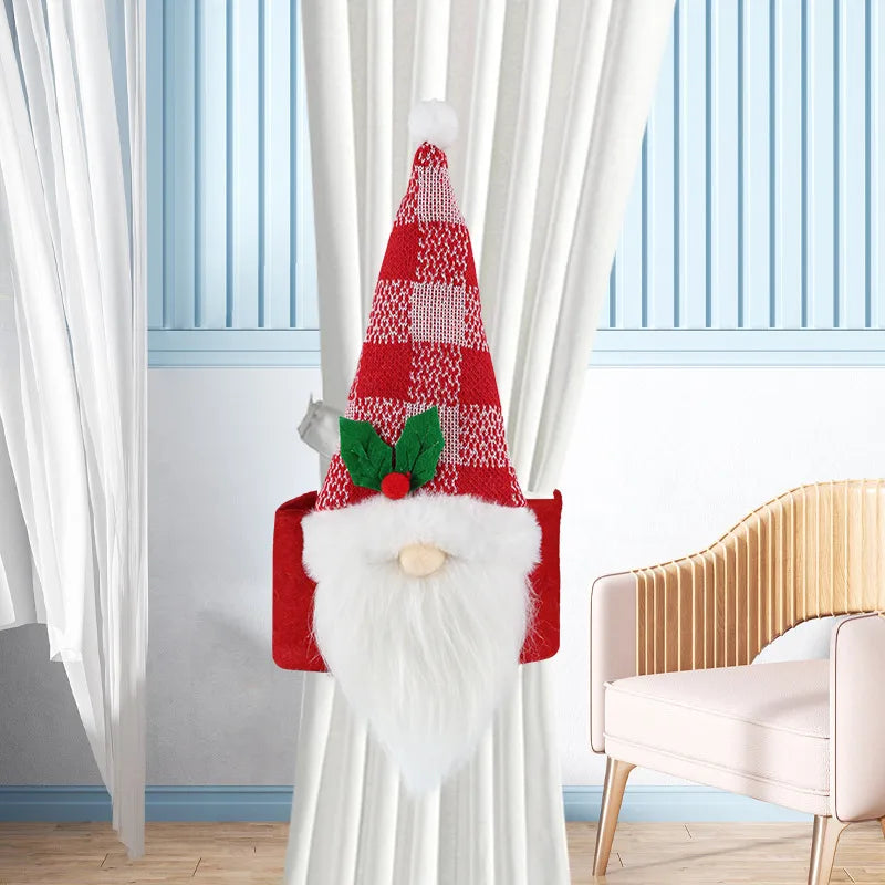 Christmas Decorations 3D Cartoon Style Snowman Themed Home Curtain Door Drape Decorations Creative Polyester Material