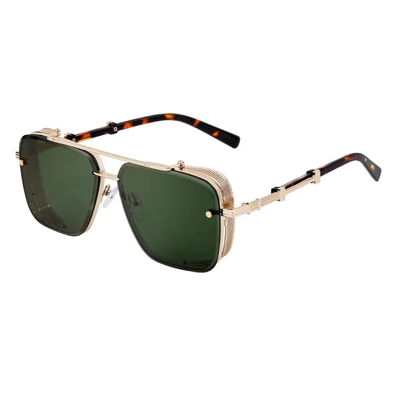 Retro Classic Style Geometric Pc Square Full Frame Men's Sunglasses