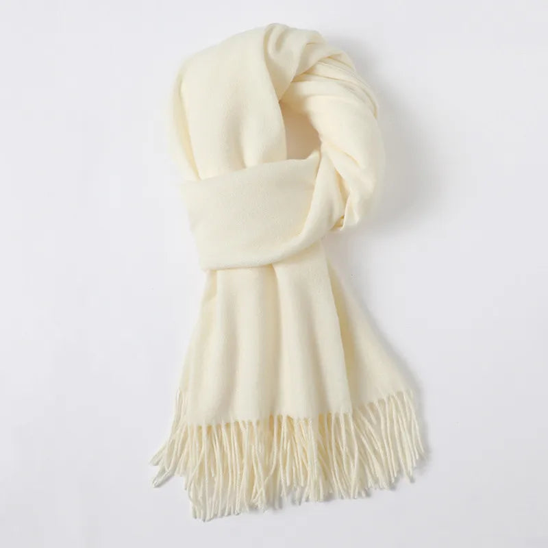 women's simple style solid color imitation cashmere scarf