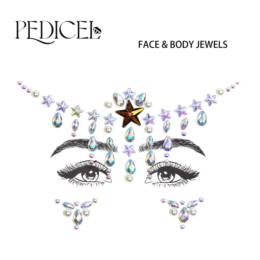 Multicolor Rhinestone Tattoos & Body Art 1 Piece