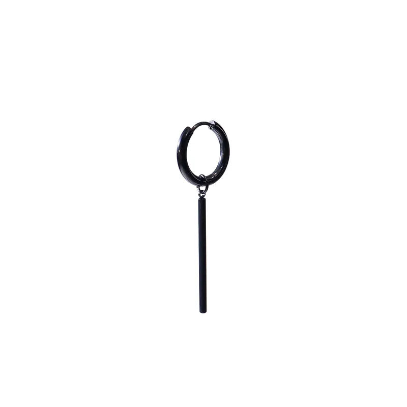 1 Piece Halloween Simple Style Pentagram Skull Plating Chain Titanium Steel Drop Earrings