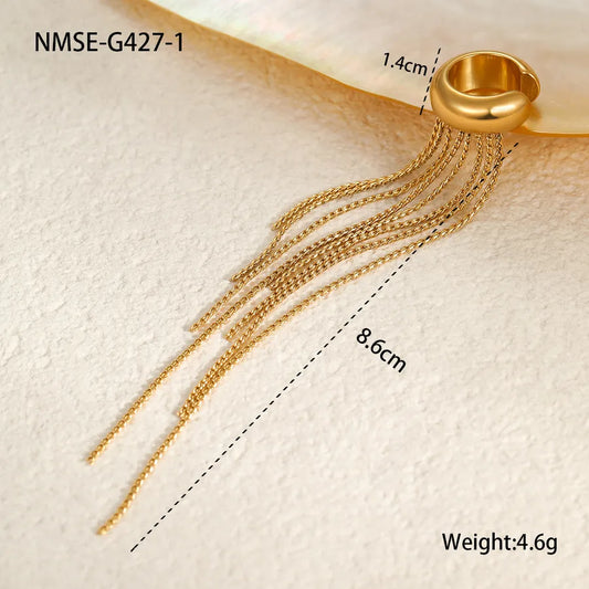 1 Piece IG Style French Style Cool Style Tassel 304 Stainless Steel Earrings
