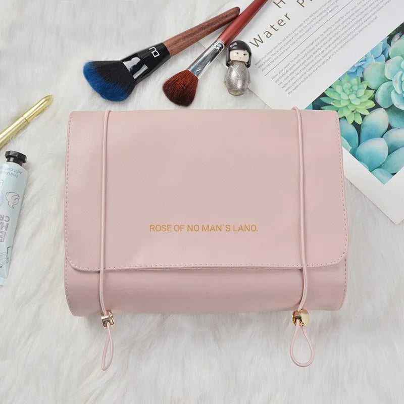 Elegant Basic Solid Color Pu Leather Square Makeup Bags