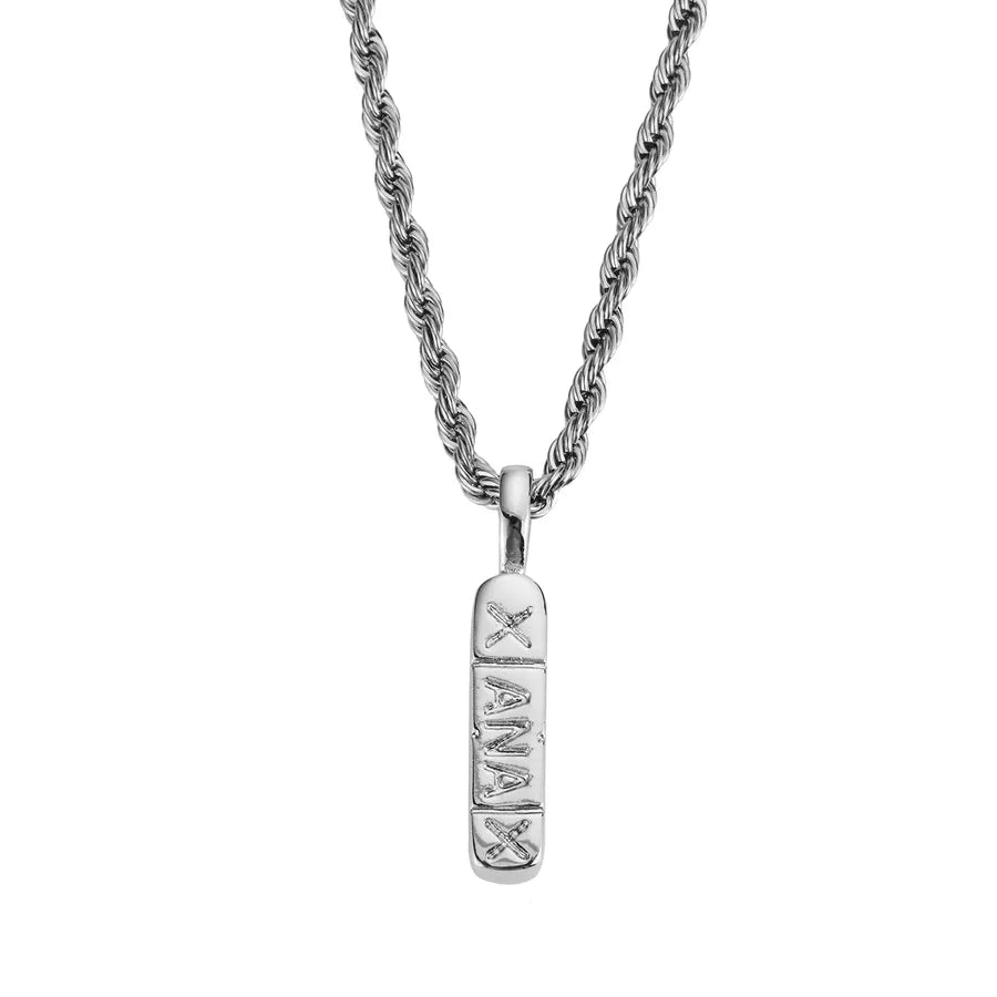 Wholesale Jewelry Hip-Hop Vintage Style Letter Copper Plating Pendant Necklace Twisted Rope Chain