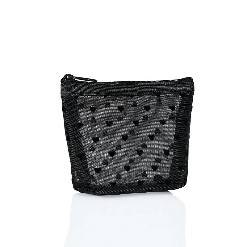 women's small all seasons nylon heart shape fashion square zipper cosmetic bag