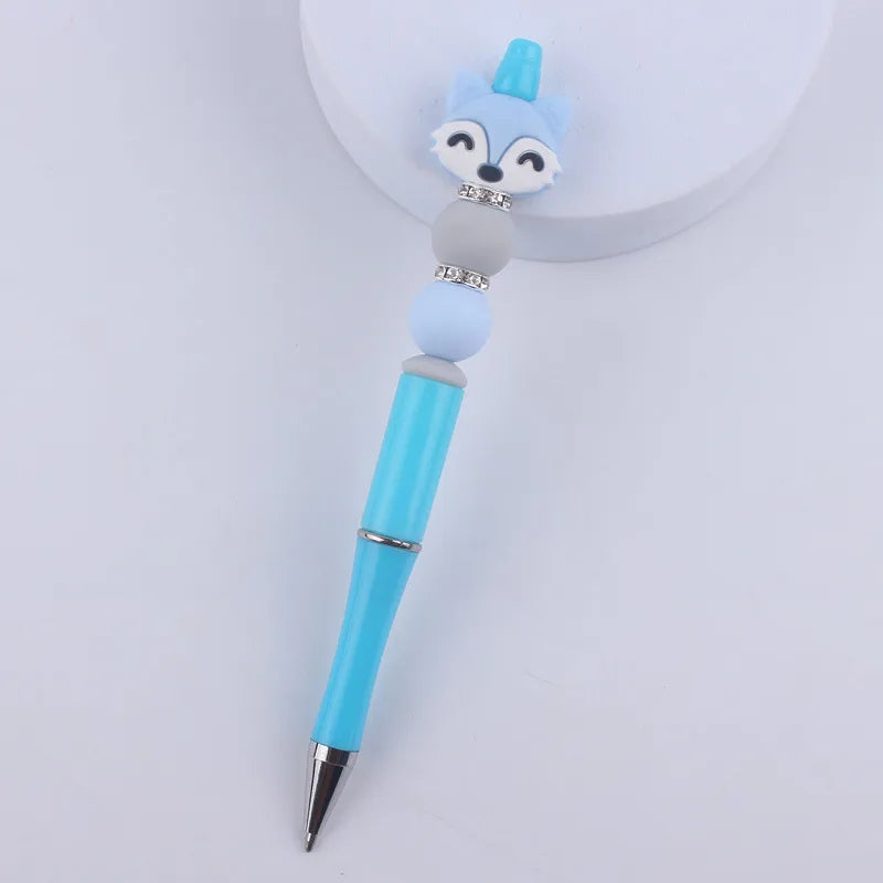 creative cartoon animal silicone bead color ballpoint pen