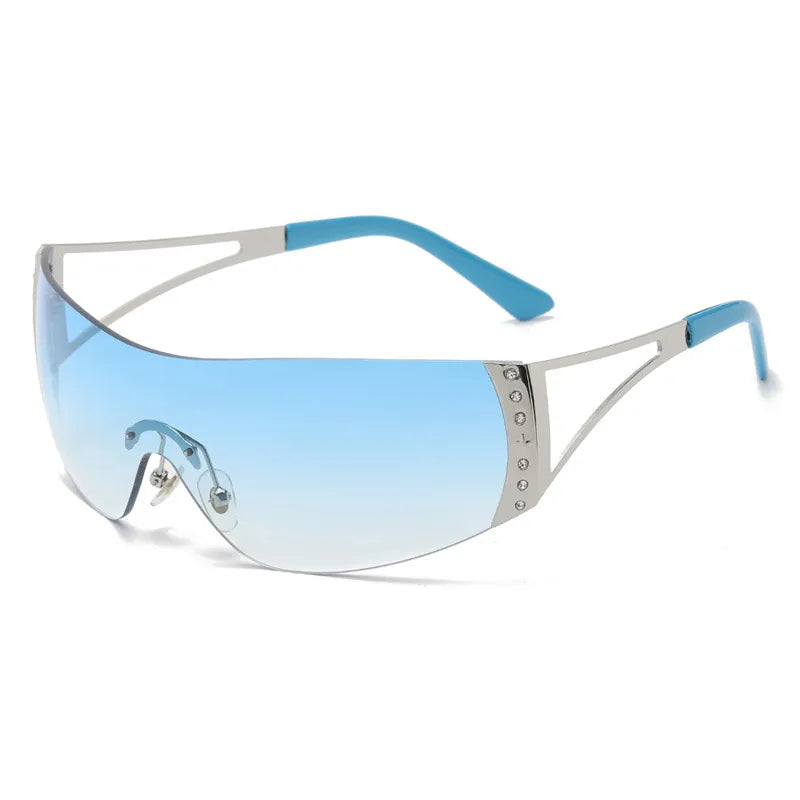 lady solid color ac square frameless women's sunglasses