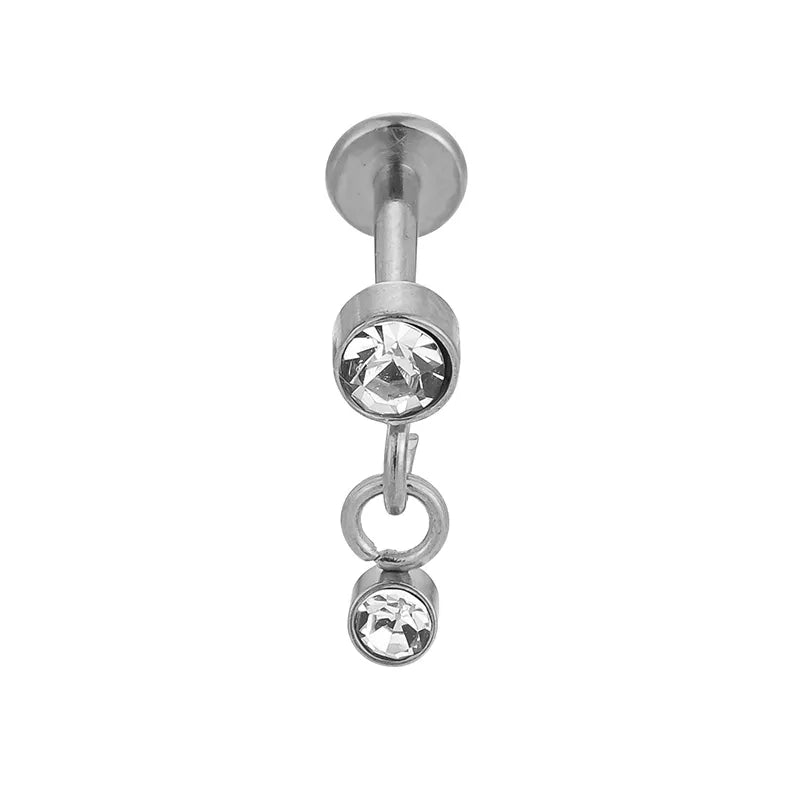 1 Piece Lip Rings Casual Simple Style Geometric Bee 316L Stainless Steel  Polishing Plating Zircon 18K Gold Plated Lip Rings Ear Cartilage Rings & Studs Nose Rings & Studs