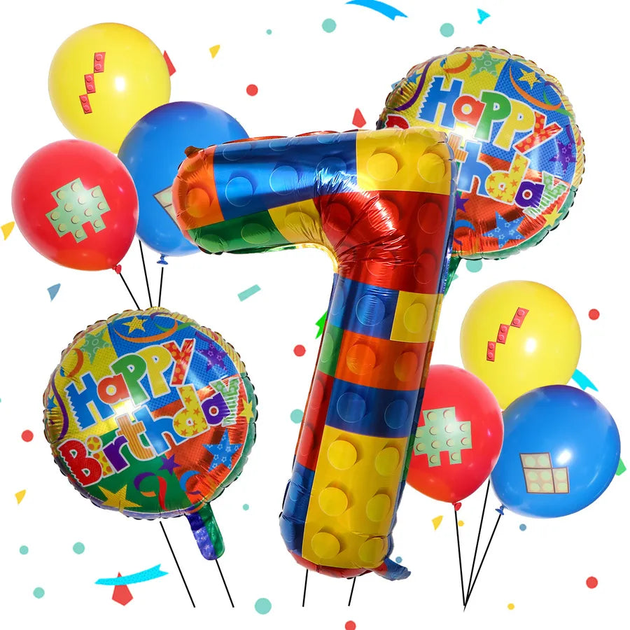 9-Piece Birthday Balloon Set Aluminium Foil