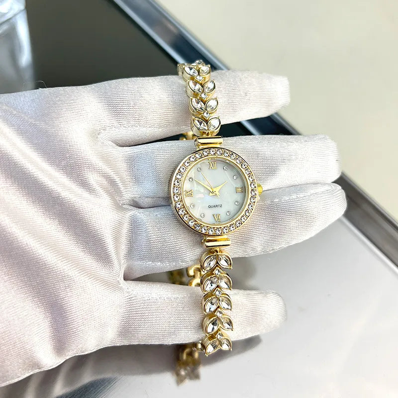 Simple Style Leaf Single Folding Buckle Quartz Women's Watches