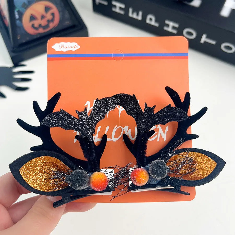 New Arrival Halloween Ornaments Creative Funny Pumpkin Ghost Bat Side Clip Top Clip Festival Atmosphere Hair Accessories