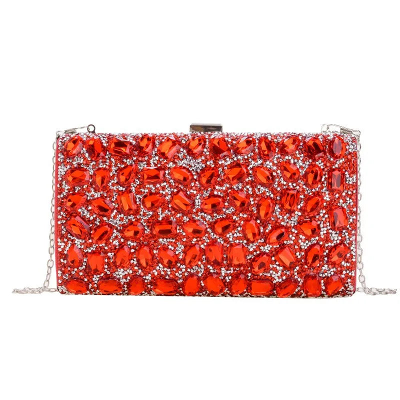 New   Rhinestone Square Banquet Annual Meeting Dress Holiday Clutch Bag Shoulder Bag Women's Bag