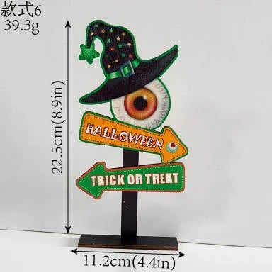 Wooden Halloween Decorations Ghost Festival Props Pumpkin Sprite Letter Wooden Ornaments Ghost Wooden Display Stand