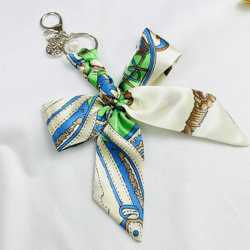 Sweet Simple Style Bow Knot Cloth Metal Unisex Bag Pendant Keychain