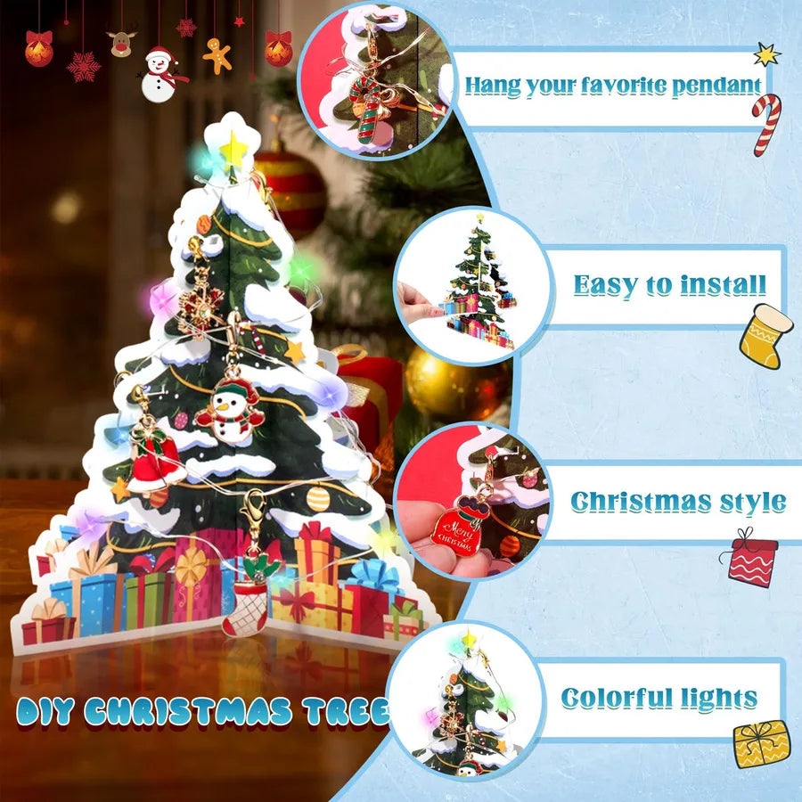 Christmas Countdown 24 Days Calendar Arrival Festival Surprise Blind Box Cartoon Diy Creative Combination Christmas Bracelet
