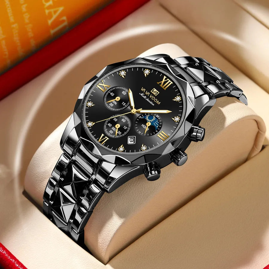 Business Geometric Butterfly Double Snap Quartz Men's Watches