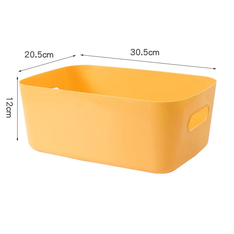 Simple Style Color Block Solid Color Plastic Storage Basket