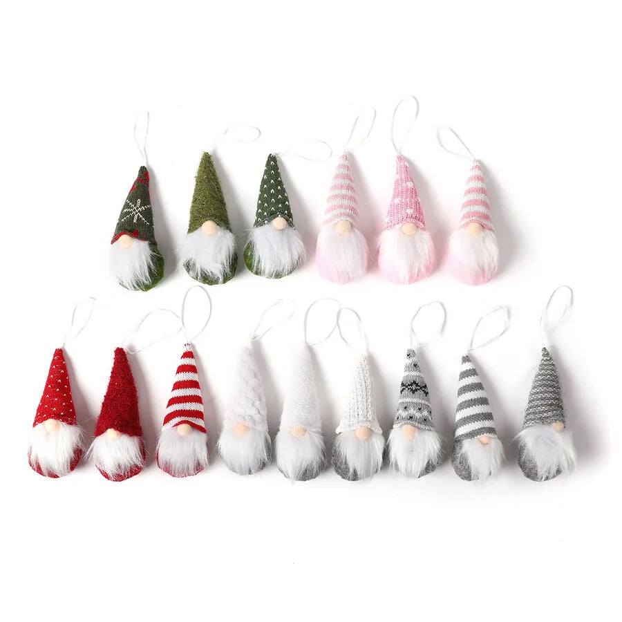 New Christmas Decorations Knitted Red Pendant Faceless Santa Claus Ornament For Christmas Tree American And Cartoon Style