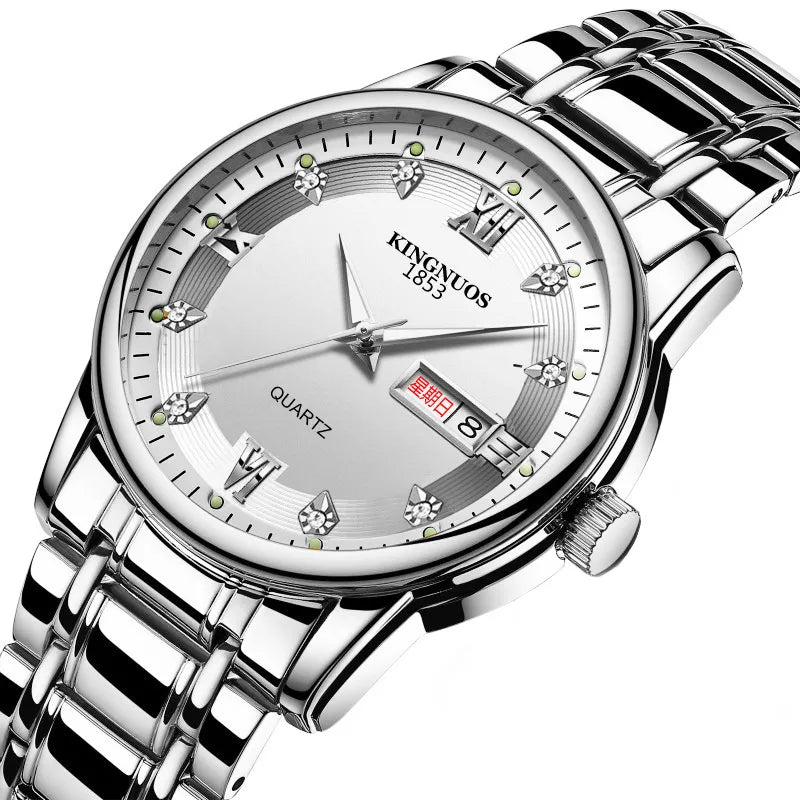 casual solid color double side snaps quartz men's watches