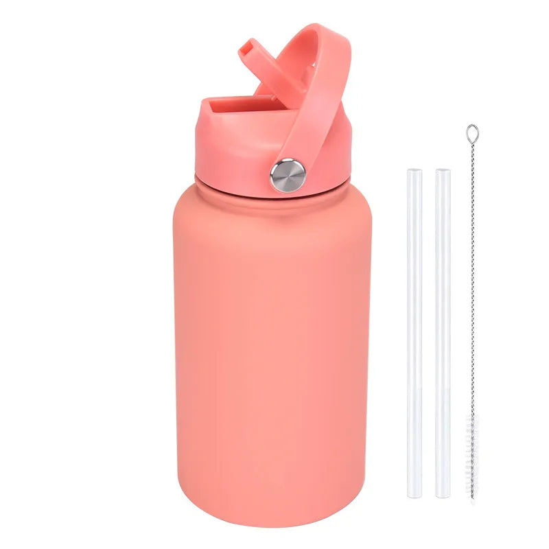casual solid color stainless steel water bottles