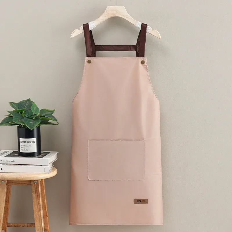 casual solid color pvc apron 1 piece