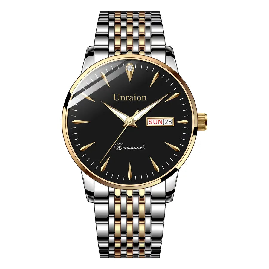 business simple style letter single folding buckle quartz men's watches