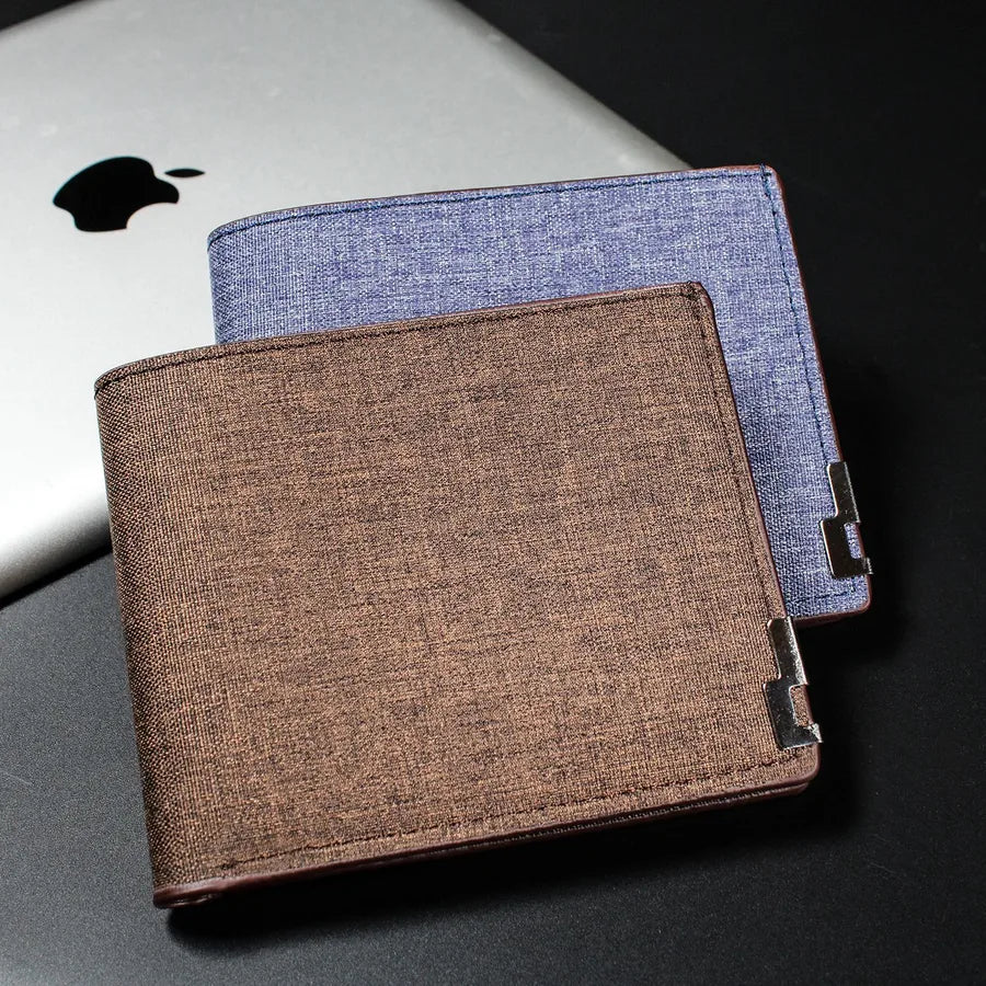 men's solid color oxford cloth magnetic buckle wallets