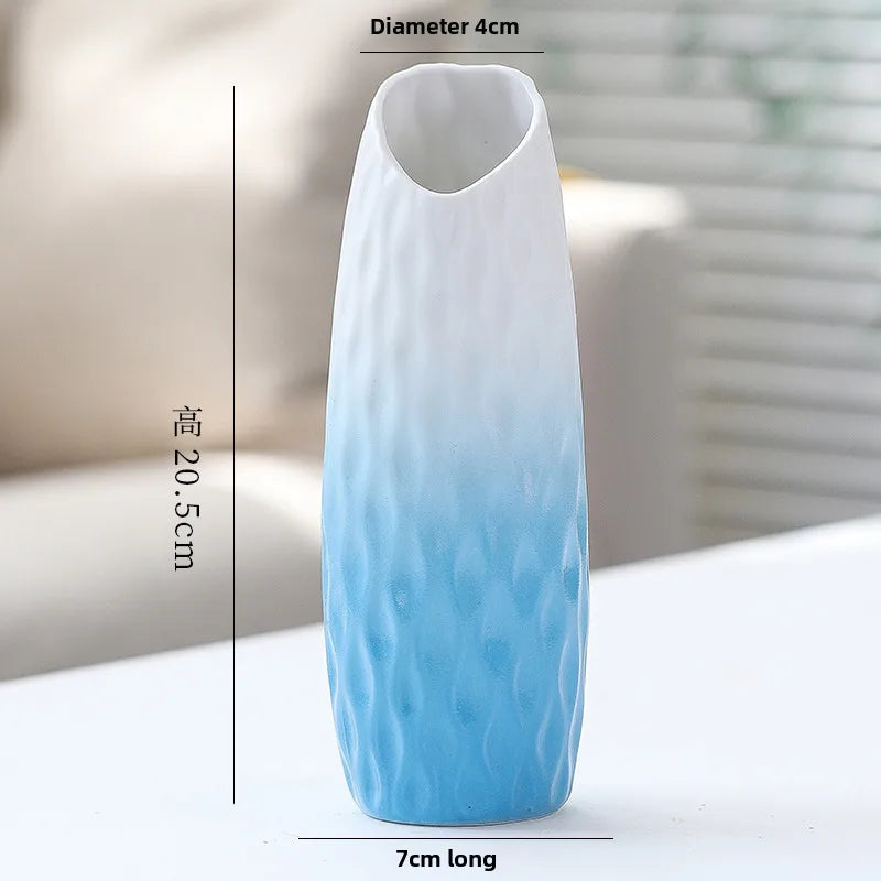Simple Modern Star Ceramic Vase Ornaments Living Room White Porcelain Fresh Dried Flower Creative Ceramic Flower Set