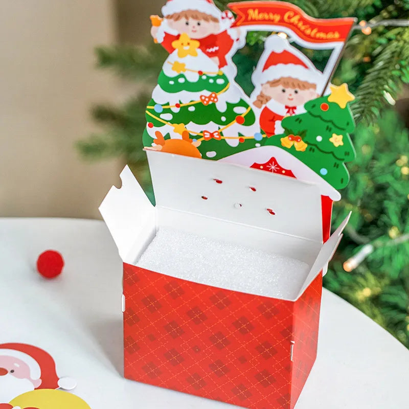 Creative Christmas Lollipop Gift Box Cartoon Handheld Snack Surprise Candy Souvenir Packaging Empty Box For Events And Parties