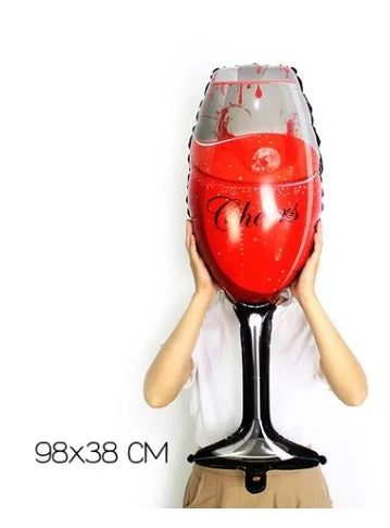 cute exaggerated romantic beer wine glass wine bottle aluminum film party birthday festival balloons