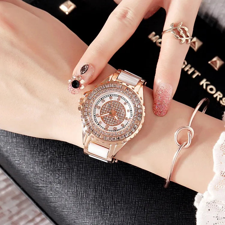 Elegant Simple Style Solid Color One Piece Buckle Quartz Women's Watches
