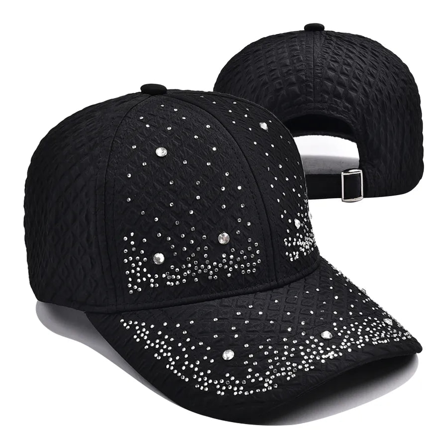 Unisex Glam Streetwear Shiny Diamonds Curved Eaves Baseball Cap