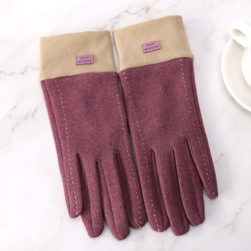 Women's Sweet Simple Style Color Block Gloves