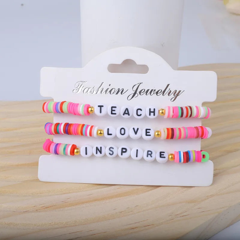 Sweet Letter soft clay Wholesale Bracelets