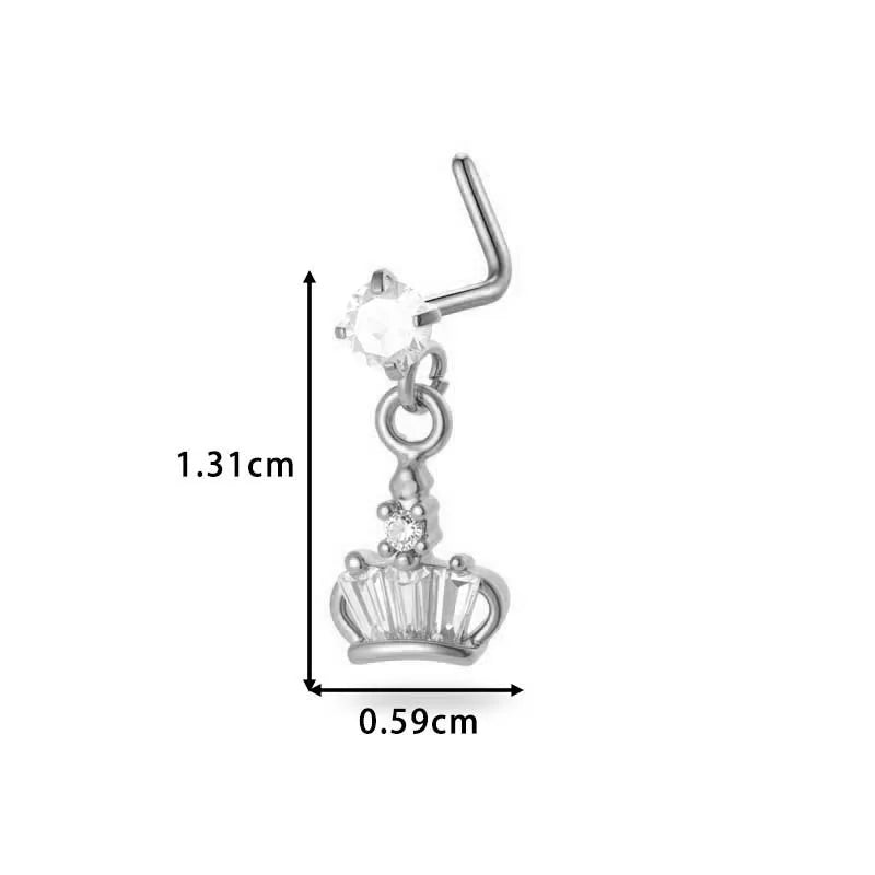 1 Piece Nose Rings & Studs Simple Style Classic Style Flower Copper Flowers Zircon Nose Rings & Studs
