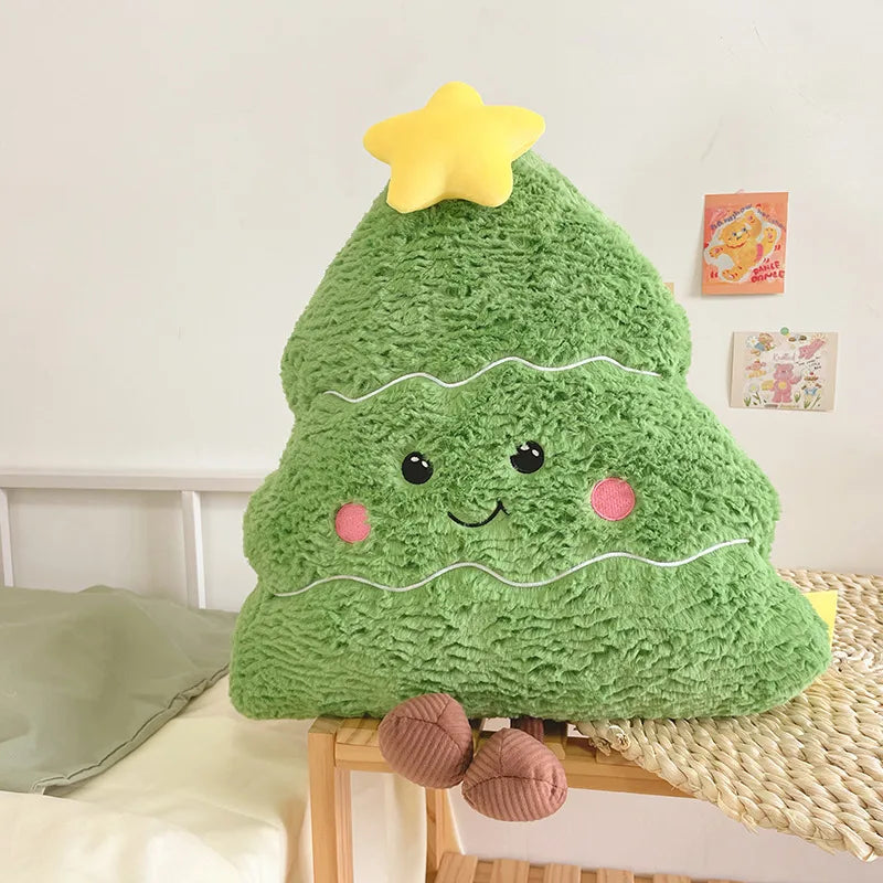 Christmas Decorative Cushion Santa Claus Toy Apple Peaceful Fruit Christmas wreath Cushion Gingerbread Man Cartoon Style