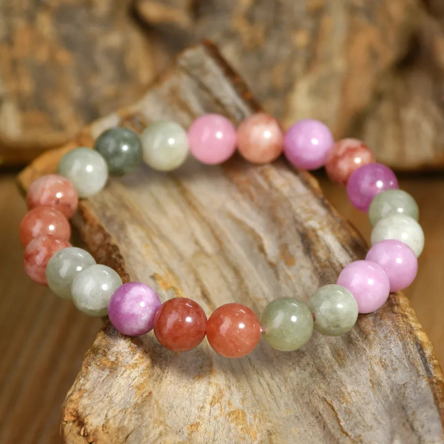 Casual Modern Style Round natural stone Beaded Chain Bracelets In Bulk