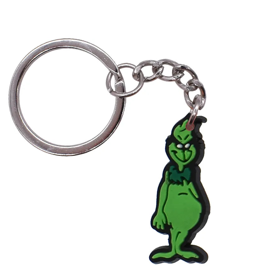 Cartoon Style Cartoon Character Christmas Hat Christmas Socks PVC Metal Christmas Women's Bag Pendant Keychain