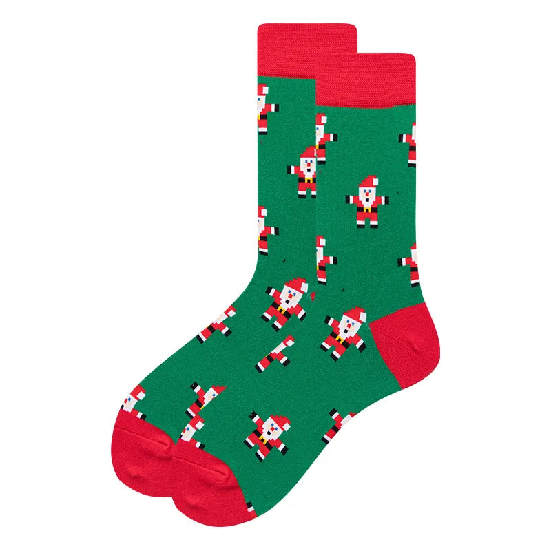 plus size Christmas Stocking  Holiday Mid-barrel Fun Gift Colorful Cotton Long-barrel Christmas Stocking Men's 41-46 Size