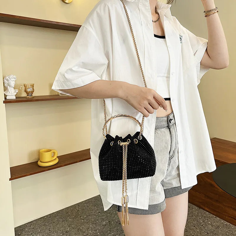 women's small pu leather fashion bucket bag