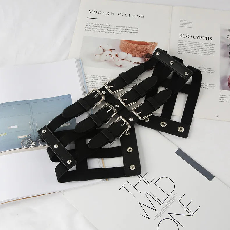 fashion geometric pu leather handmade women's corset belts 1 piece