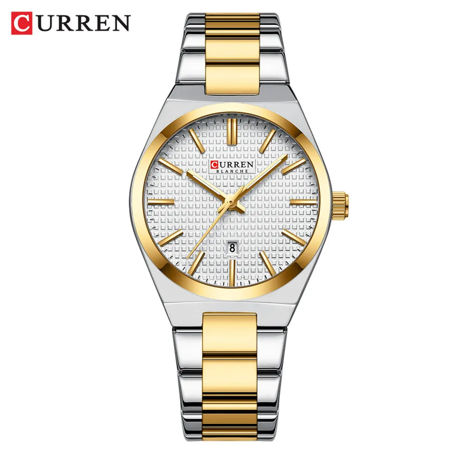 Business Color Block Single Folding Buckle Quartz Watch Men's Watches