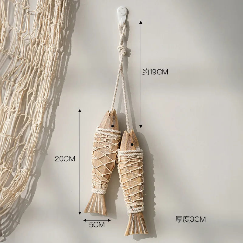 Cute Marine Style Hippocampus Fish Wood pendant Wall Art