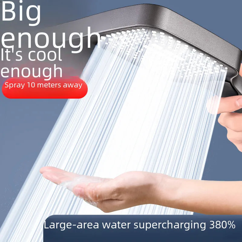 Square Pressurized Shower Head Faucet Bathroom Rain Shower Bath Water Heater Handheld Pressurized Shower Head