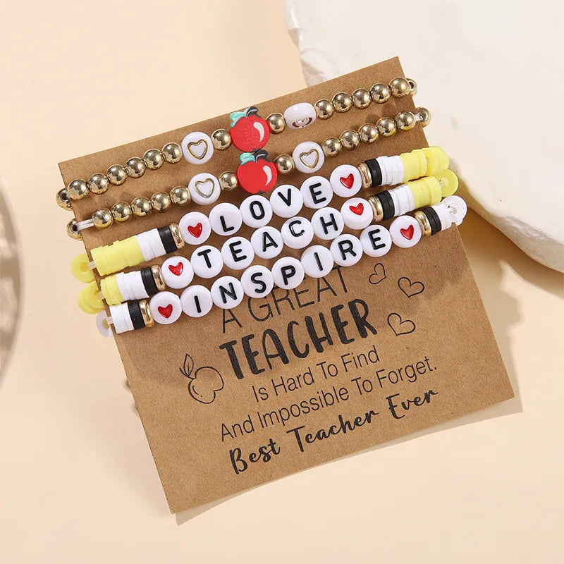Casual Simple Style Letter Heart Shape CCB soft clay Wholesale Bracelets