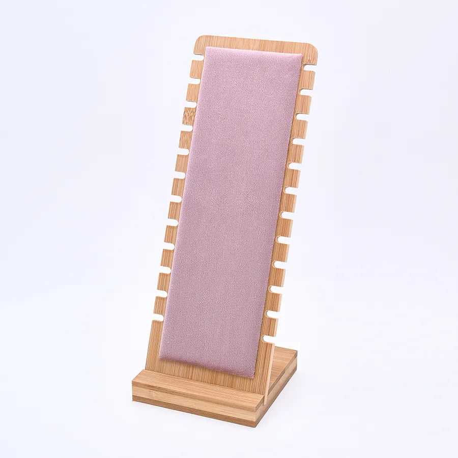 1 Pc/Package PU Leather Bamboo Flannel Handmade Simple Style Korean Style Simple Solid Color Rectangle Jewelry Display Jewelry Rack