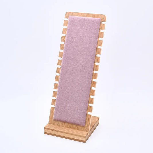 1 Pc/Package PU Leather Bamboo Flannel Handmade Simple Style Korean Style Simple Solid Color Rectangle Jewelry Display Jewelry Rack