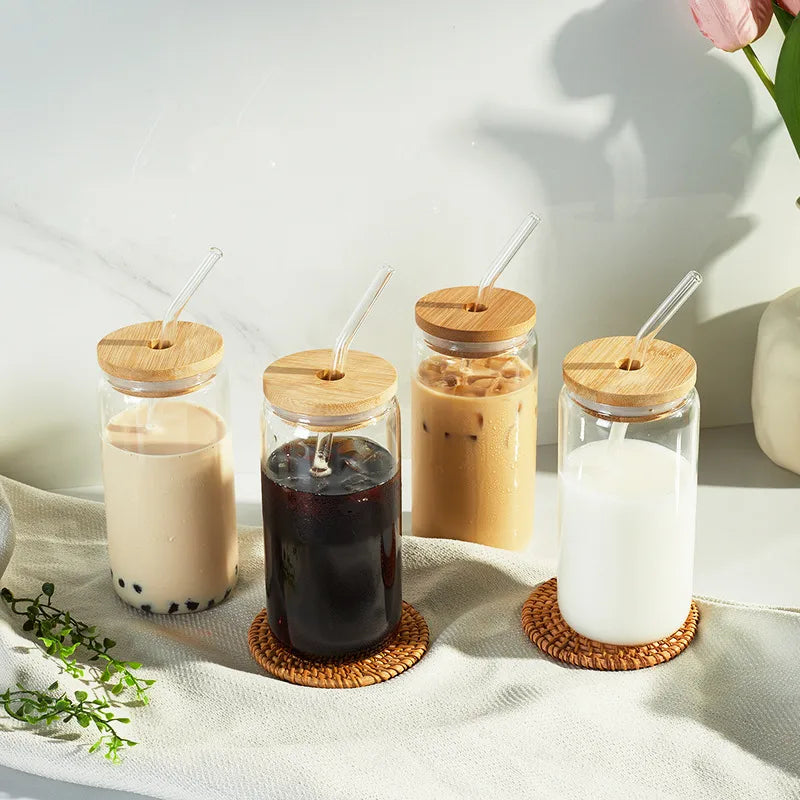 casual solid color glass tumblers water bottles
