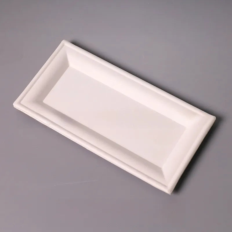 Disposable Sugarcane Pulp Paper Plate Dinner Plate Barbecue Cake Kindergarten Drawing DIY Paper Plate Thickened Pulp Plate